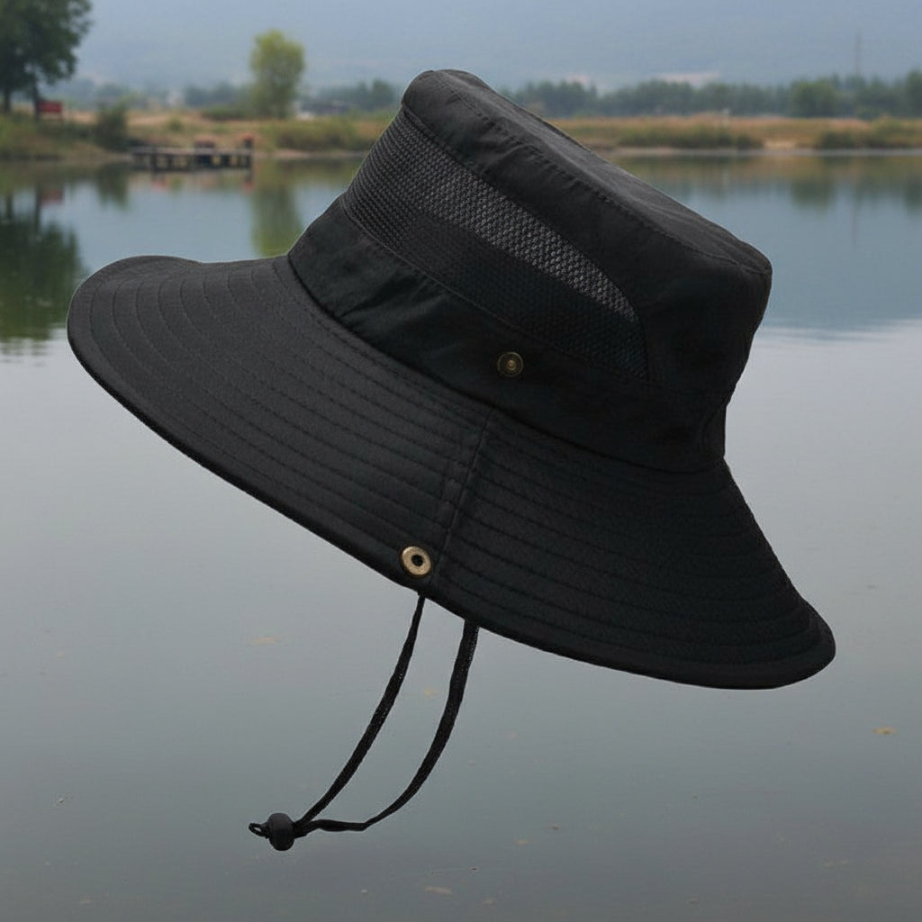 Wide Brim Summer UV Protection Sun Hat with Adjustable Chin Strap